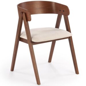 wohnli-moebel-suche-M26168330 Wohnli Möbelsuche - Designerstuhl aus braunem Polyestergewebe mit Holzgestell