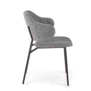 wohnli-moebel-suche-M26168333-1 Designerstuhl aus grauem Polyestergewebe mit Stahlgestell 62x82x52cm Stoff Grau MSO Möbel Esszimmermöbel Stühle