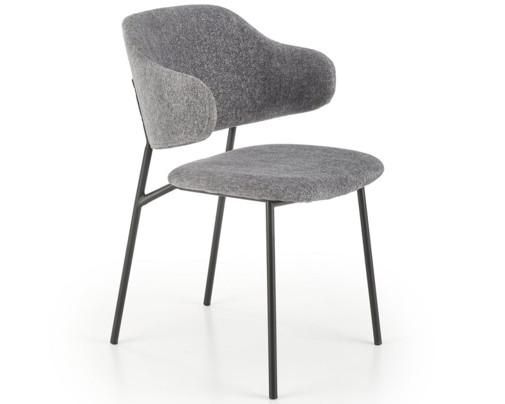 wohnli-moebel-suche-M26168333 Wohnli Möbelsuche - Designerstuhl aus grauem Polyestergewebe mit Stahlgestell