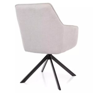 wohnli-moebel-suche-M26168337-1 Skandinavischer Stuhl aus weißem Stoff mit Stahlbeinen 50x83x55cm Stoff Weiß MSO Möbel Esszimmermöbel Stühle