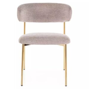 wohnli-moebel-suche-M26168348-1 Stuhl aus beigem Polyestergewebe mit Metallgestell 49x80x56cm Stoff Beige MSO Möbel Esszimmermöbel Stühle
