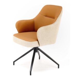 wohnli-moebel-suche-M26168362-1 Design-Drehstuhl mit schwarzem Stahlgestell 65x85x60cm Stoff Beige MSO Möbel Esszimmermöbel Stühle