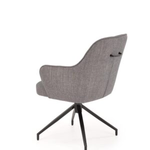 wohnli-moebel-suche-M26168367-1 Drehstuhl aus grauem Polyester-Stoff mit Armlehnen 65x85x60cm Stoff Grau MSO Möbel Esszimmermöbel Stühle