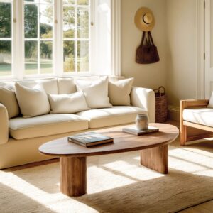 Couchtisch aus recyceltem Teakholz 140x36x75cm Holz Braun MACABANE Möbel Wohnzimmermöbel Couchtische