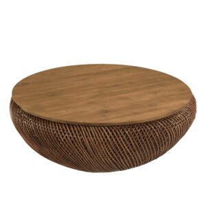 Wohnli Möbelsuche - Couchtisch Rattan / recyceltem Teakholz