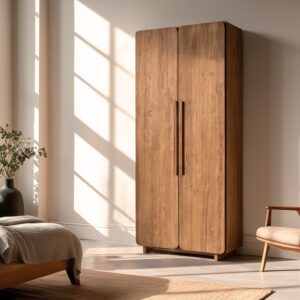 wohnli-moebel-suche-M26168645-1 2-türiger Schrank / recyceltem Teakholz 80x195x54cm Holz Braun MACABANE Möbel Schlafzimmermöbel Schränke