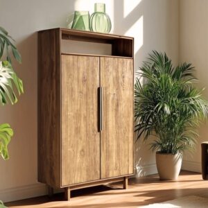 wohnli-moebel-suche-M26168647-1 Sideboard aus recyceltem Teakholz 90x156x40cm Holz Braun MACABANE Möbel Esszimmermöbel Sideboards, Highboards & niedrige Anrichten