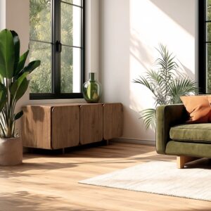 wohnli-moebel-suche-M26168656-1 Sideboard aus recyceltem Teakholz 120x48x40cm Holz Braun MACABANE Möbel Esszimmermöbel Sideboards, Highboards & niedrige Anrichten