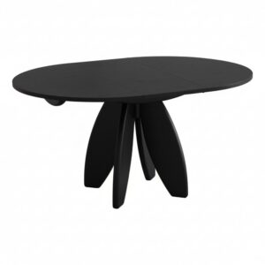 Runder ausziehbarer Eschenfurnier Schwarz 110x75x110cm Holz Schwarz Ragaba Möbel Esszimmermöbel Esstische