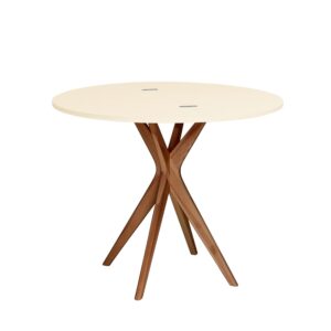 wohnli-moebel-suche-M26169406-1 Ausziehbarer halbrunder Tisch Perlweiß Eichenoptik 50x75x100cm Holz Beige Ragaba Möbel Esszimmermöbel Esstische