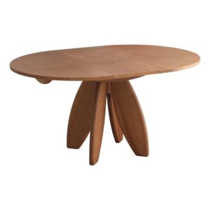 Runder ausziehbarer Esstisch schenfurnier Eiche 120x75x120cm Holz Braun Ragaba Möbel Esszimmermöbel Esstische