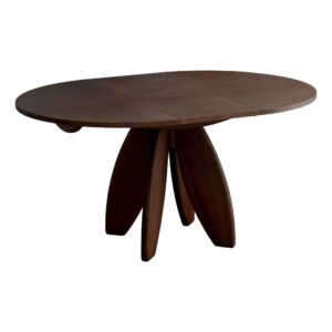 Runder ausziehbarer Esstisch Eschenfurnier Nussbaum 120x75x120cm Holz Taupe Ragaba Möbel Esszimmermöbel Esstische