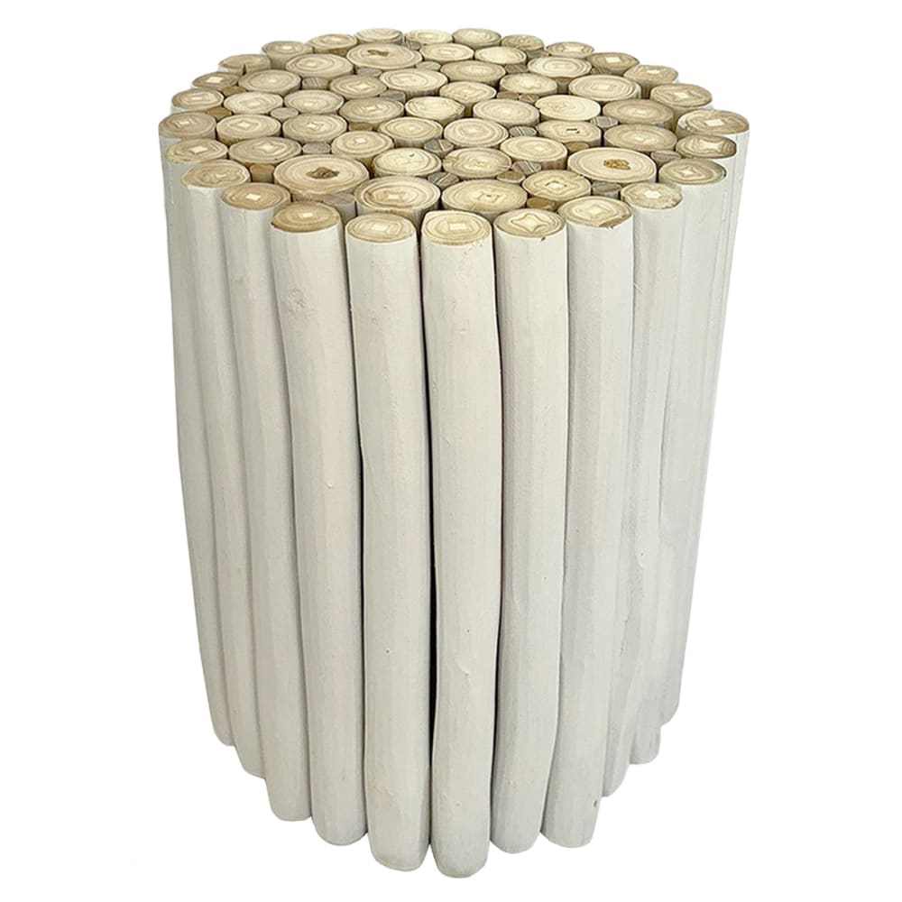 wohnli-moebel-suche-M26169733 Wohnli Möbelsuche - Runder Beistelltisch aus Holzstämmen in Weiß D. 30 x 45 cm