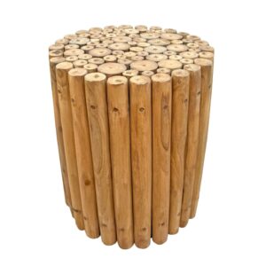 Wohnli Möbelsuche - Runder Beistelltisch aus Holzstämmen in Naturton D. 30 x 40 cm