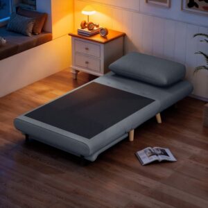 wohnli-moebel-suche-M26169790-1 Schlafsessel aus Polyester grau 191x95 cm 95x80x90cm PES - Polyester Grau Hauss Spole Sofas und Sessel Sessel, Poufs und Fußbänke Sessel