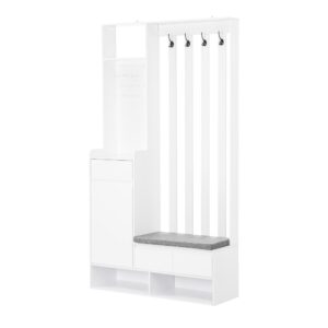 wohnli-moebel-suche-M26170617 Wohnli Möbelsuche - Garderobe mit gepolsterter Aufbewahrungsbank und Schuhschrank