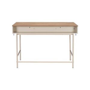 Schreibtisch Holzdekor und Eisen 2 Schubladen beige 120x80x55cm Holz Beige sweeek Möbel Büromöbel Schreibtische