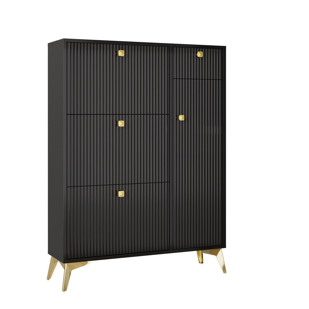 wohnli-moebel-suche-M26177976 Wohnli Möbelsuche - Schuhschrank mit 3 Klappen 1 Schublade schwarz