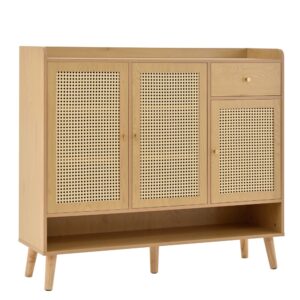 wohnli-moebel-suche-M26178012 Wohnli Möbelsuche - Schuhschrank Rattan 3 Türen 1 Schublade 5 Regalböden
