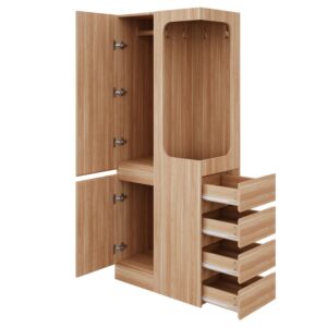 wohnli-moebel-suche-M26184200 Wohnli Möbelsuche - Kleiderschrank mit 4 Schubladen und Tür 70x40x170 cm Holzfarbe