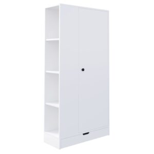 Wohnli Möbelsuche - Kleiderschrank 1-türig mit Regalen und Schubladen 70x40x170 cm Weiß