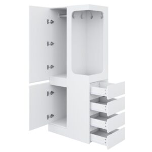 wohnli-moebel-suche-M26184205 Wohnli Möbelsuche - Kleiderschrank mit 4 Schubladen und offenem Hängebereich 70 cm