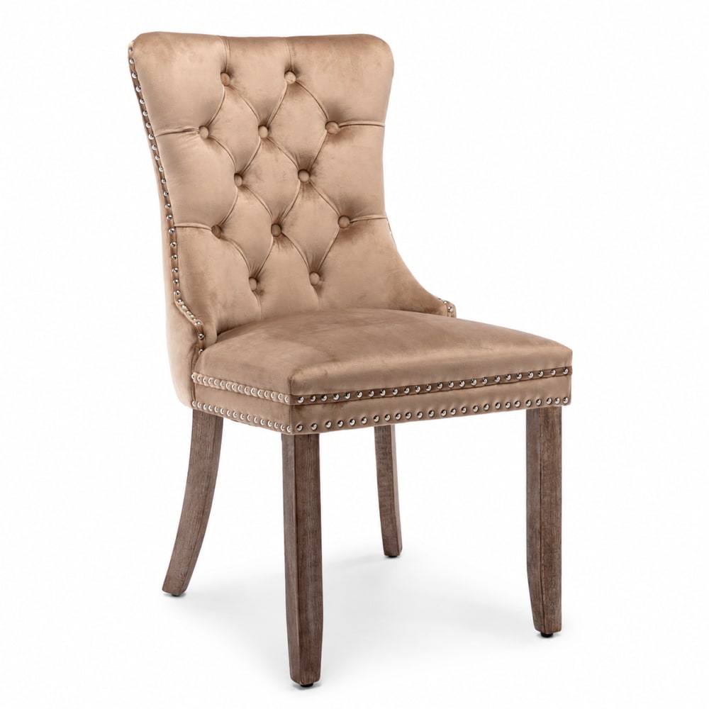 wohnli-moebel-suche-M26184279 Wohnli Möbelsuche - Polsterstühle 2er-Set Samt mit Holzbeinen 62 cm Khaki