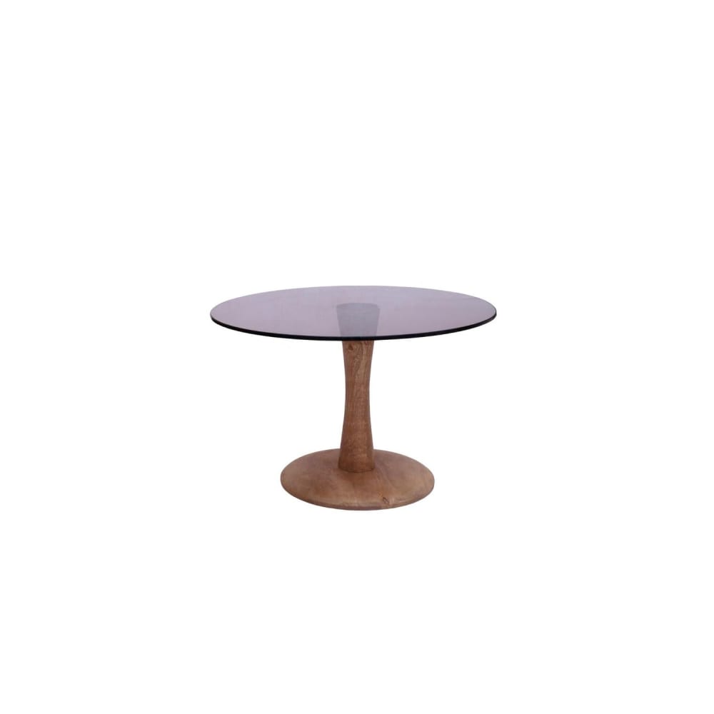 Wohnli Möbelsuche - Couchtisch Faye Ø60cm aus Glas und Mangoholz