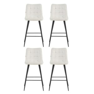 Wohnli Möbelsuche - 4er-Set Barhocker Lucille aus Chenille