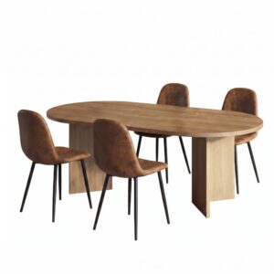 wohnli-moebel-suche-M26185676 Wohnli Möbelsuche - Ausziehbarer Esstisch 200 cm mit 6 Stühlen in Lederoptik