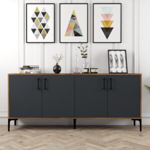 wohnli-moebel-suche-M26185719-1 Buffetschrank aus 180 x 35 x 78 cm grau anthrazit 180x78x35cm Holz Grau Habitat & Jardin Möbel Esszimmermöbel Sideboards, Highboards & niedrige Anrichten
