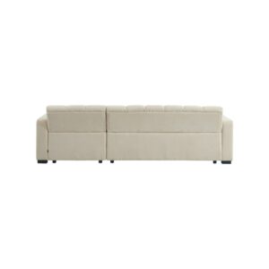 wohnli-moebel-suche-M26185831-1 3-Sitzer Ecksofa mit Stoffbezug antikweiß 273x82x141cm Holz Weiß sweeek Sofas und Sessel Sofas Ecksofas