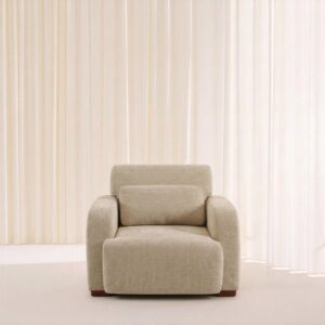wohnli-moebel-suche-M26185861-1 1-Sitzer Sessel mit Stoffbezug beige 95x83x94cm Holz Beige sweeek Sofas und Sessel Sessel, Poufs und Fußbänke Sessel
