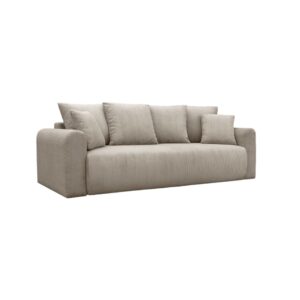 3-Sitzer Schlafsofa mit Stauraum und Cordbezug taupe 230x85x95cm Samt Taupe sweeek Sofas und Sessel Sofas 2-Sitzer-Sofas & 3-Sitzer-Sofas