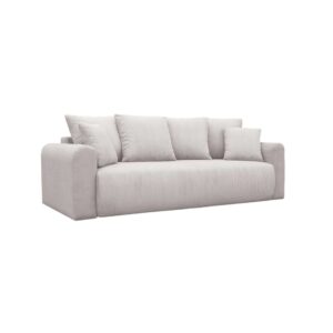 3-Sitzer Schlafsofa mit Stauraum und Cordbezug greige 230x85x95cm Samt Beige sweeek Sofas und Sessel Sofas 2-Sitzer-Sofas & 3-Sitzer-Sofas
