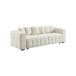 Wohnli Möbelsuche - 3-Sitzer Schlafsofa mit Bouclé-Bezug in weiß