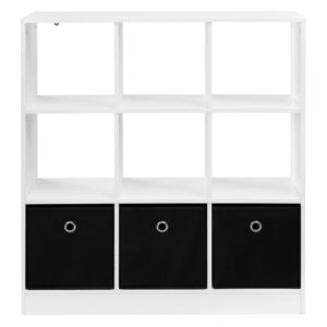 wohnli-moebel-suche-M26187026 Wohnli Möbelsuche - Regal aus Holzwerkstoff mit 3 Stoffboxen 80x30x86