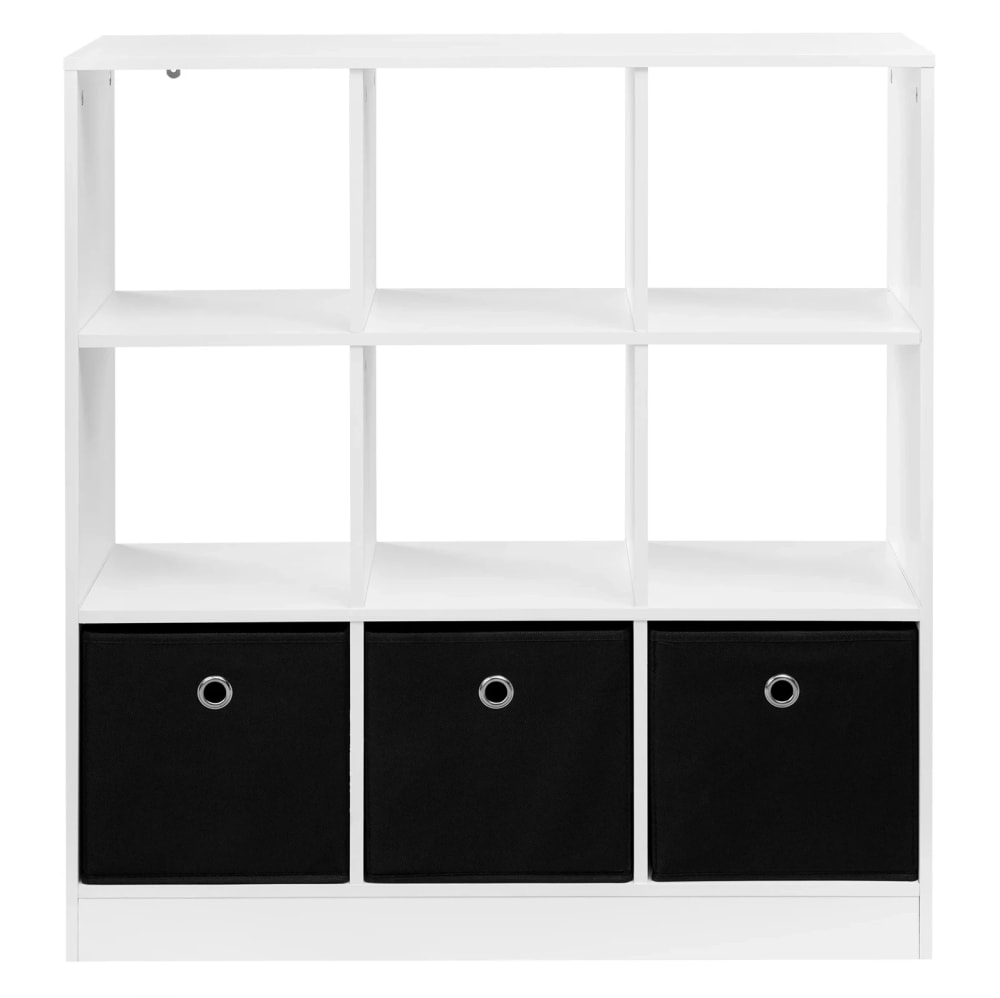 wohnli-moebel-suche-M26187026 Wohnli Möbelsuche - Regal aus Holzwerkstoff mit 3 Stoffboxen 80x30x86