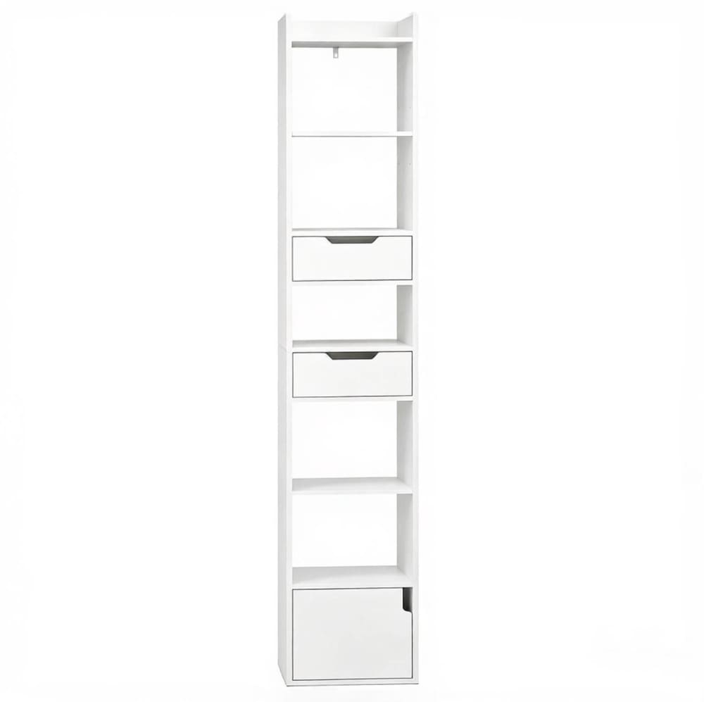 wohnli-moebel-suche-M26187027 Wohnli Möbelsuche - Bücherregal aus Holz mit 2 Schubladen 33x181x24 cm