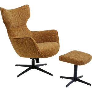 Wohnli Möbelsuche - Drehbarer Sessel inkl. Hocker mit Stoffbezug
