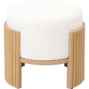 Wohnli Möbelsuche - Hocker in Bouclé-Optik mit Holzgestell