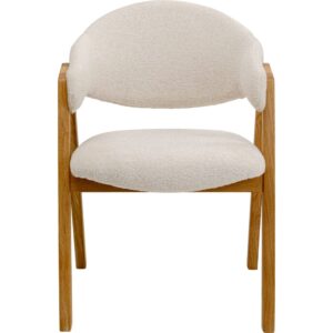 Wohnli Möbelsuche - Stuhl mit Armlehnen und Bouclé-Optik