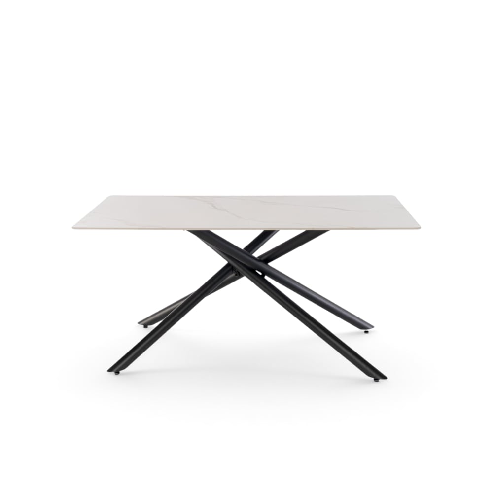 wohnli-moebel-suche-M26187158 Wohnli Möbelsuche - Keramiktisch Calacatta-Optik mit X-Gestell Anthrazit 140 cm
