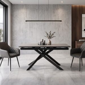 Ausziehbarer Keramiktisch Steinoptik Anthrazit 160–240 cm 160x76x90cm Keramik Grau Konte.Design Möbel Esszimmermöbel Esstische