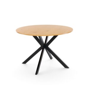 wohnli-moebel-suche-M26187482 Wohnli Möbelsuche - Runder Tisch Eiche-Laminat mit X-Gestell Anthrazit Ø90 cm