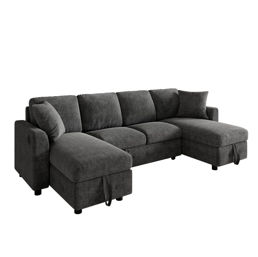 Wohnli Möbelsuche - 4-Sitzer Eckschlafsofa aus Chenille
