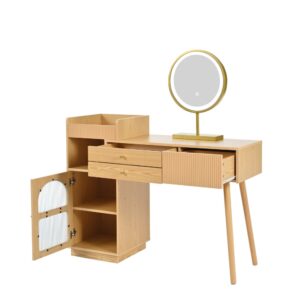 wohnli-moebel-suche-M26187684 Wohnli Möbelsuche - Schminktisch-Set mit LED-Spiegel und Seitenschrank 120x40x90 cm