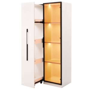 Wohnli Möbelsuche - LED-Vitrine  mit Tür und seitlichem Auszug