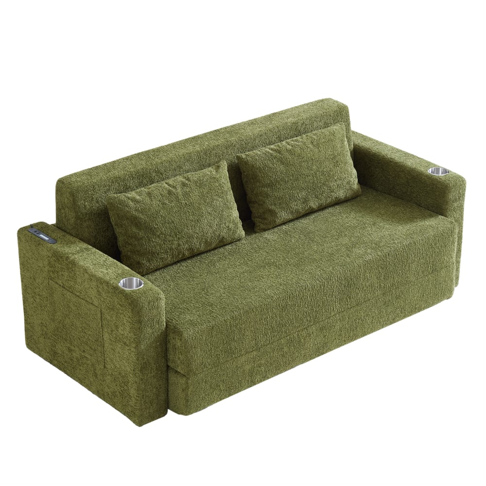 Wohnli Möbelsuche - 2-Sitzer Schlafsofa mit USB und Getränkehaltern Schaumstoff