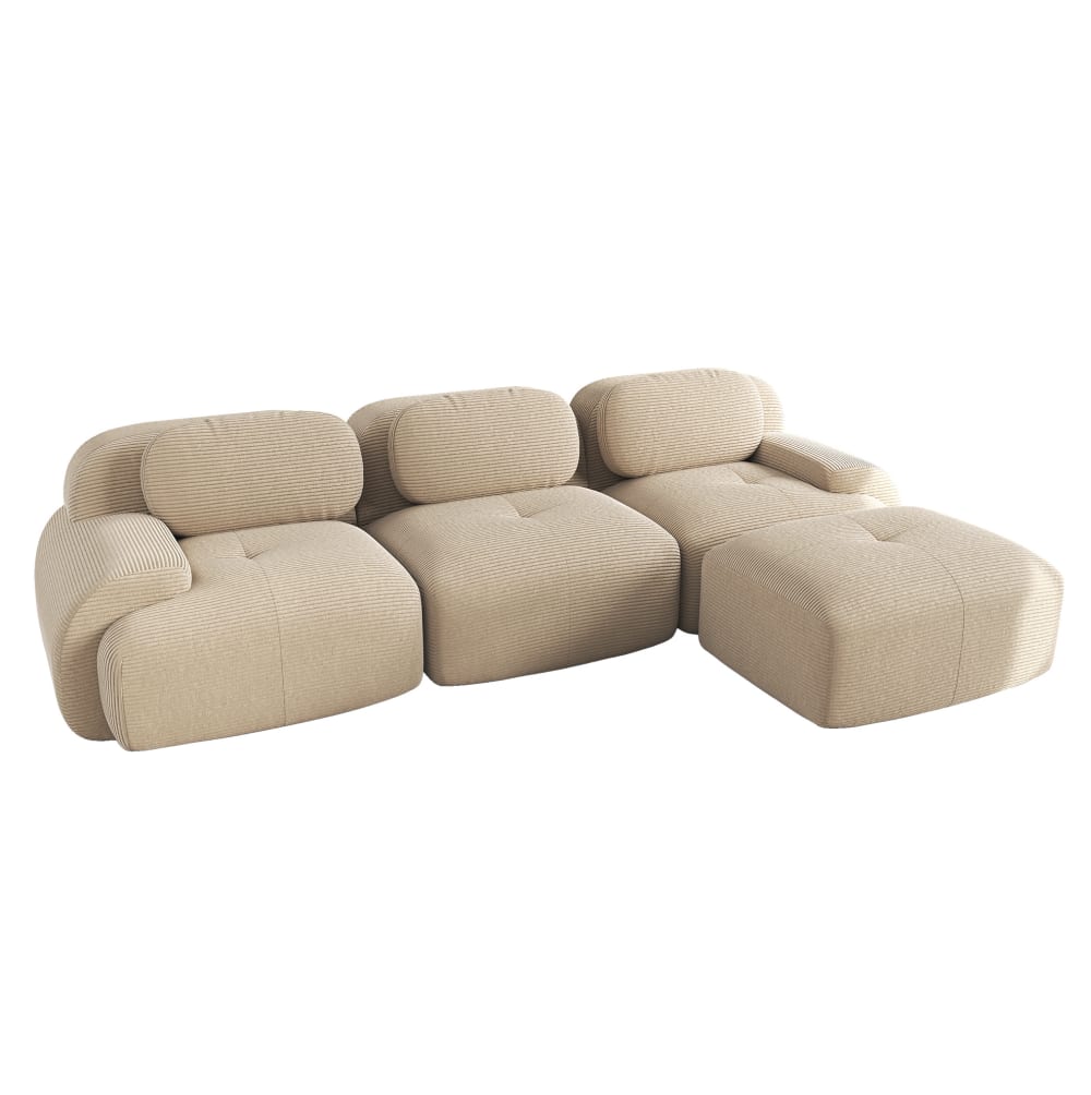 wohnli-moebel-suche-M26188106 Wohnli Möbelsuche - Modulares Ecksofa aus Cordstoff mit rahmenlosem Design